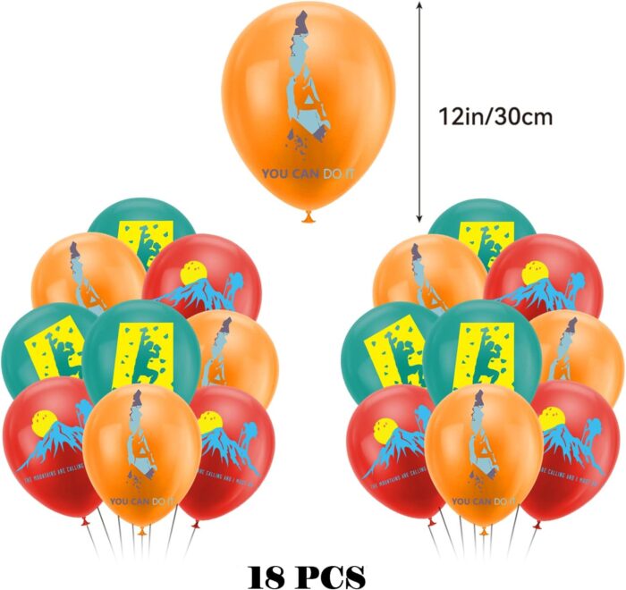 Climbing Party Decoration Rock Climbing Birthday Party Supplies Sports Decorations Includes Climbing Happy Birthday Banner Balloons Cake Topper Cupcake Toppers Spirals - Image 5