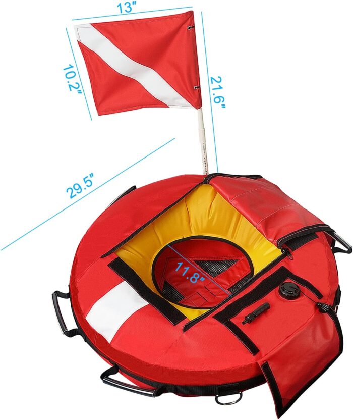 Luwint Hi-Vi Inflatable Dive Float Buoy and 5ft Surface Marker Buoy - Image 2