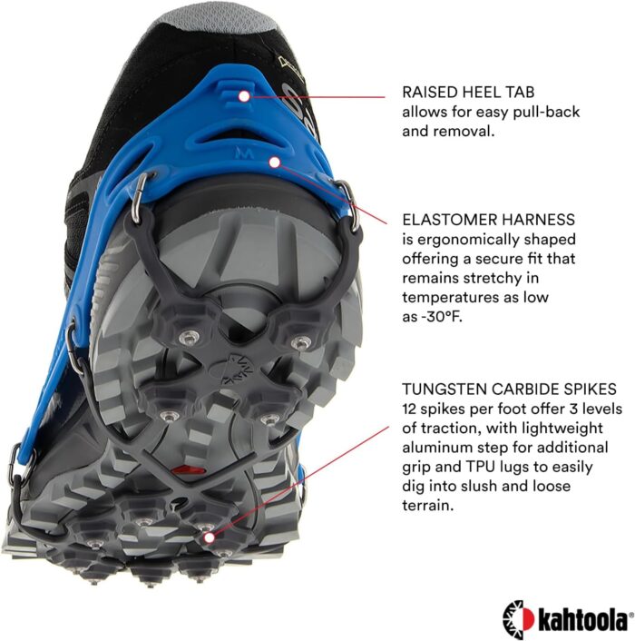 Kahtoola EXOspikes Footwear Traction for Winter Hiking & Running in Snow, Ice & Rocky Terrain - Image 4