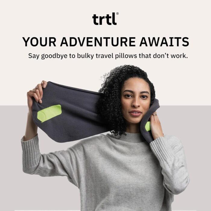 trtl Travel and Airplane Pillow - Real Sleeping Experience on Long Flights - Neck and Shoulder Support - Super-Soft, Lightweight, Easy-to-Carry, and Machine-Washable Flight Pillow - Grey - Image 7