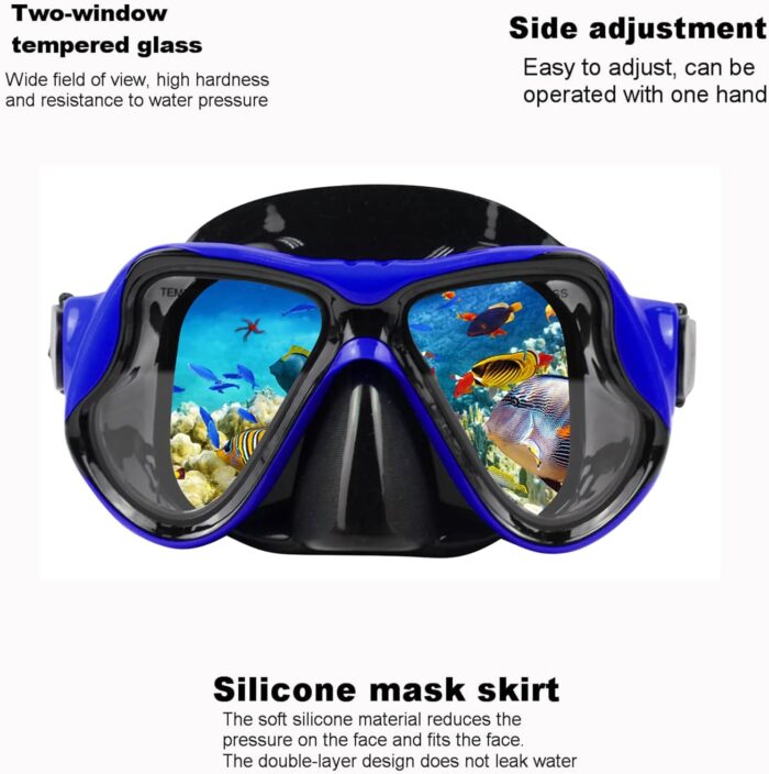 Snorkeling Gear for Adults Snorkel mask Set Scuba Diving mask Dry Snorkel Swimming Glasses Swim Dive mask Nose Cover Youth Diving - Image 2