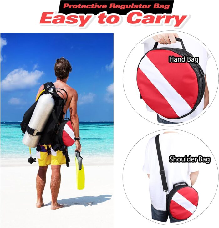 Portable Scuba Regulator Bag, Professional Diving Travel Bags Protective Gear Carry Handbag with Adjustable Shoulder Strap for Divers - Image 5