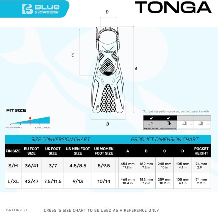 Cressi Adult Complete Snorkeling Set (Mask, Dry Snorkel, Adjustable Fins) - Lightweight Traveling Equipment - Tonga Pro Dry Set: Designed in Italy - Image 6