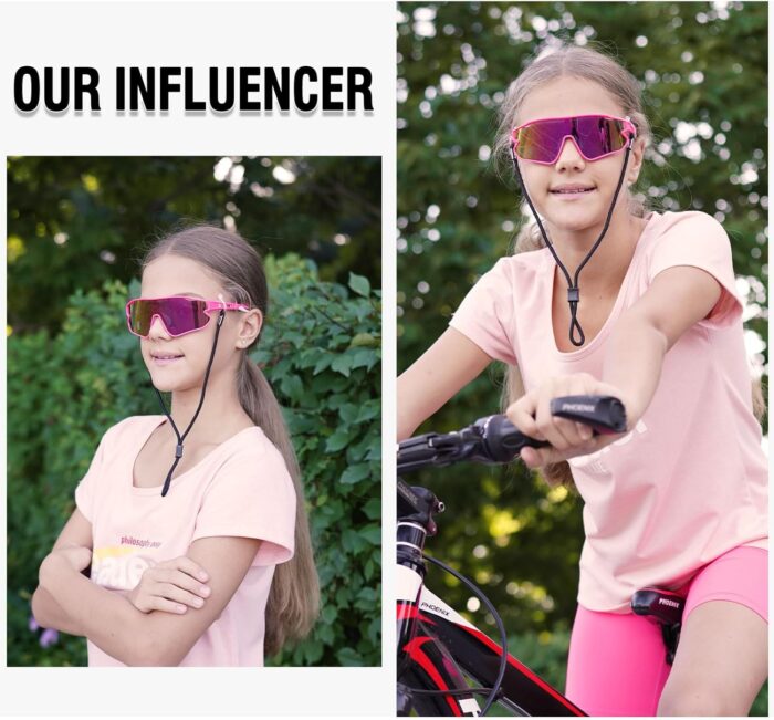 DUCO Kids Sunglasses Youth Baseball Sun Glasses Lightweight TR90 Frame UV400 Sports Cycling Shades for Boys Girls DK268 - Image 6