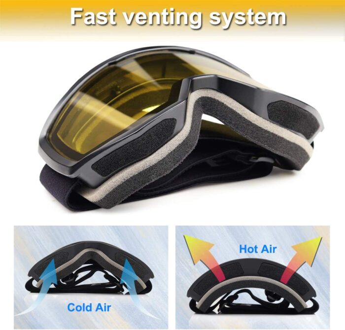 EXP VISION Ski/Snowboard Goggles for Men Women, OTG Snow Goggles Anti Fog UV Protection - Image 3