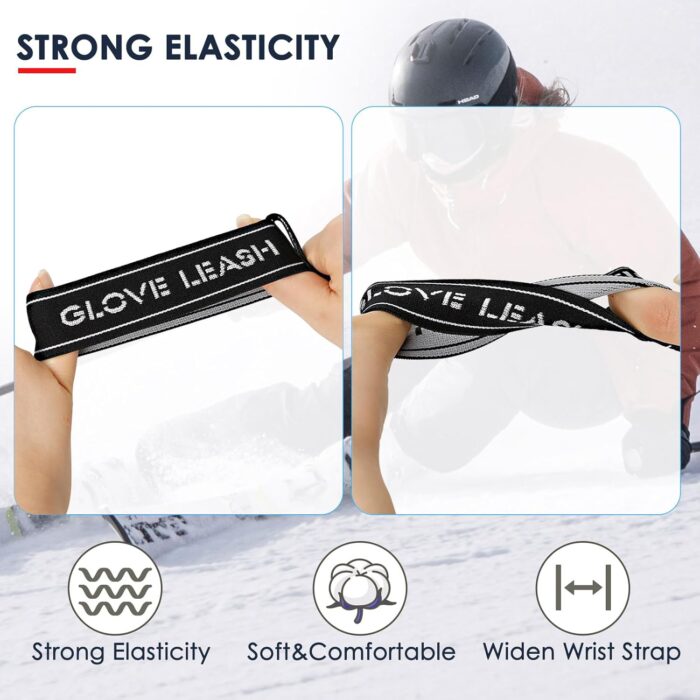 Sport Glove Safety Strap - Ski Gloves Elastic Wrist Leash Handcuffs,Perfect Mountaineering & Ski Accessories for Hanging Glove - Image 5