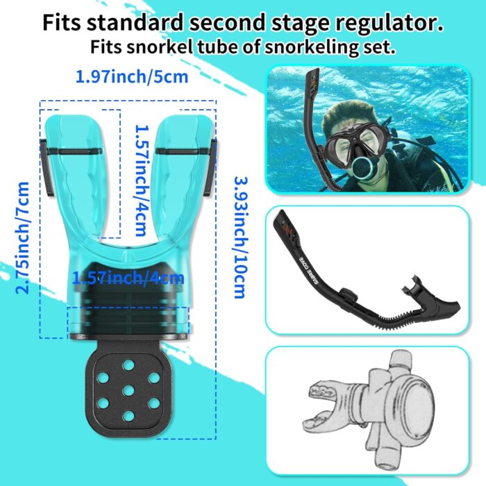 Moldable Scuba Diving Mouthpiece, TPE Snorkel Mouthpiece Regulator Replacement, Fits Scuba Equipment Standard Regulators Scuba Diving Accessories, Shapable Customized Mouthpiece Bite - Image 3