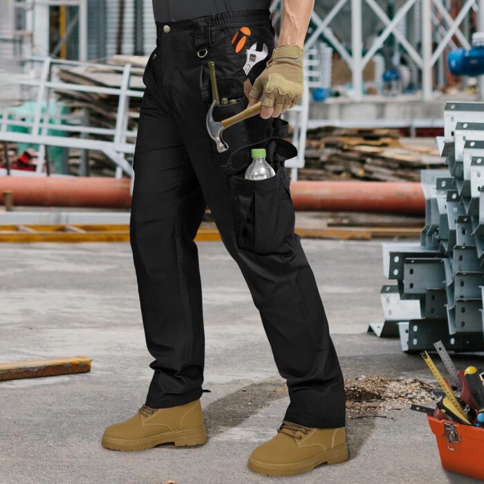 IGOLUMON Men's Stretch Tactical Pants, Breathable Ripstop Cargo Pants, Outdoor Lightweight EDC Work Hiking Pants - Image 2