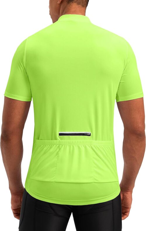 Bikewa Men's Cycling Jersey Moisture Wicking Short Sleeve UPF Half Zip Bike Road Riding Biking Shirts for Men Zipper Pockets