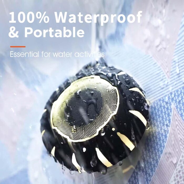 HEYSONG Waterproof Shower Bluetooth Speaker, Durable & Portable with Clear Sound, Ideal for Shower, Pool, Beach & Kayaking – Great Gift for All Ages - Image 8