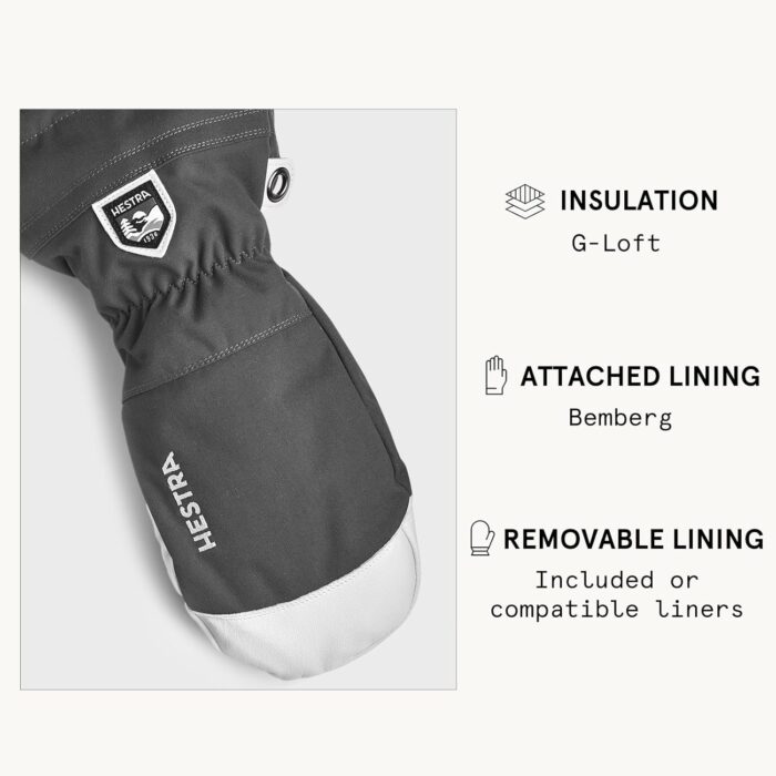 Hestra Army Leather Heli Ski Mitt, Snow Mitten Glove for Skiing & Snowboarding for Men & Women - Image 5
