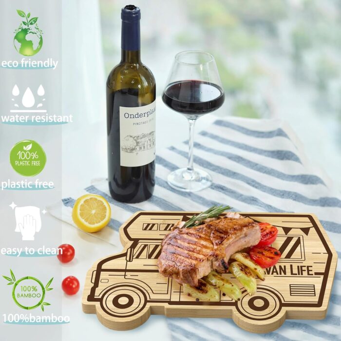 RV Cutting Board, 11.8" X 7.9" Camper Bamboo Charcuterie Board, Cool Happy Camper RV Gifts Stuff For House Warming Gifts New Home Decor, Anniversary Birthday Party Christmas Wedding Gifts - Image 6