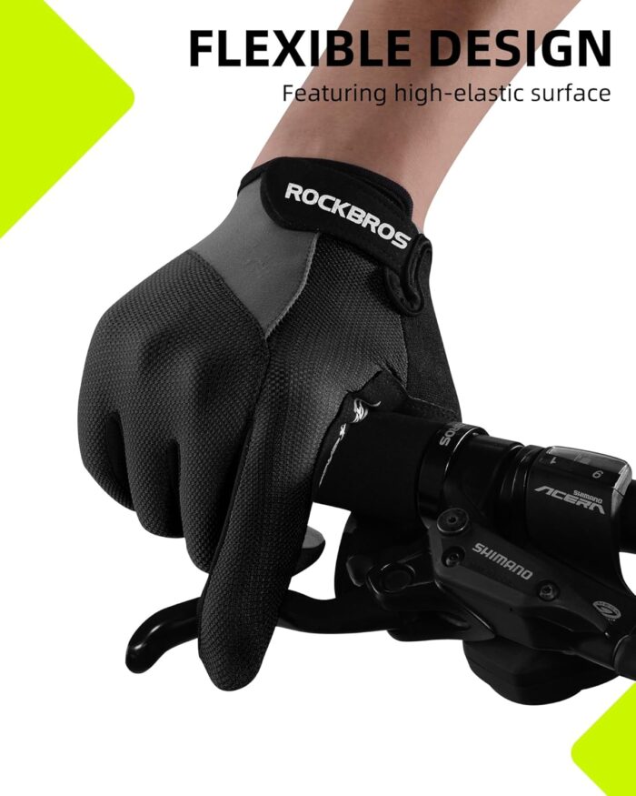 ROCKBROS Cycling Gloves for Men Women - Breathable Gel Pad Road Mountain Bike Gloves - Touch Screen Anti-Slip MTB Gloves for Cycling Workout Outdoor Sports - Image 4