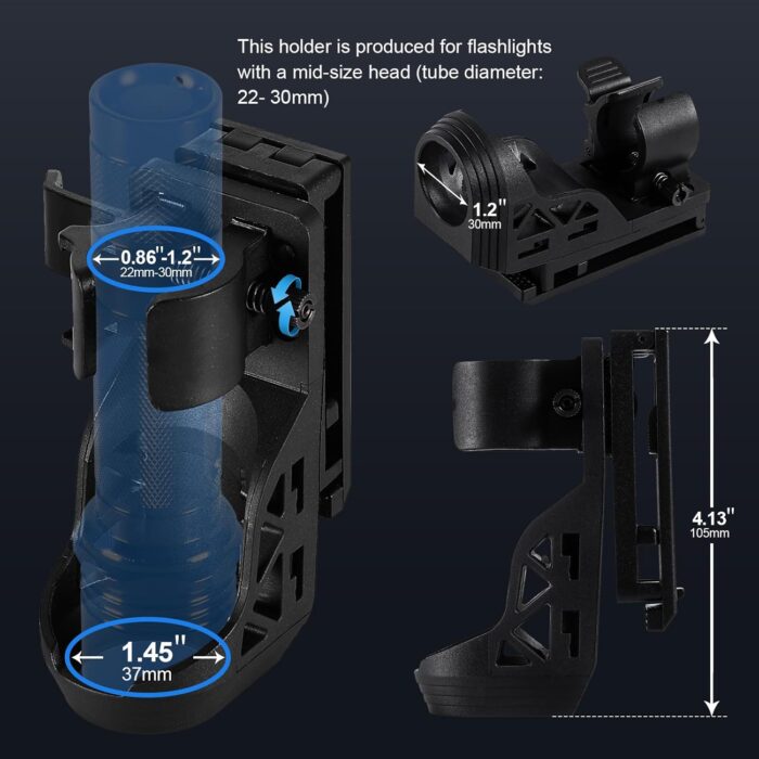Tactical Flashlights High Lumens-1200 LM Police Flashlight with Holster for Duty Belt,Single Mode LED Flashlight for Camping/Law Enforcement-Sentinel-X1 - Image 6
