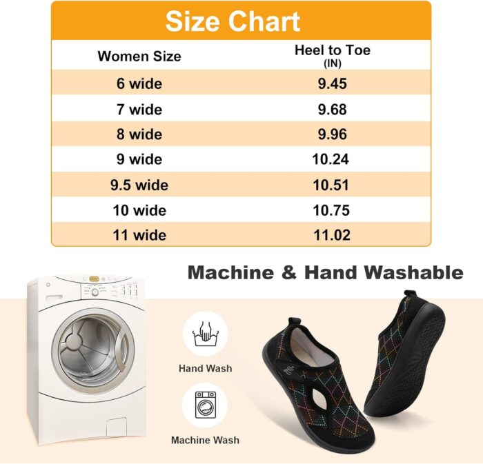 LeIsfIt Womens Slippers Wide Diabetic Shoes Adjustable Arthritis Edema House Shoes Indoor Outdoor Slippers - Image 5