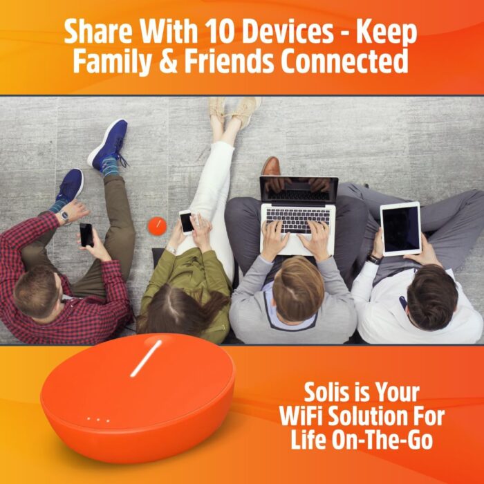 SIMO Solis Lite 4G LTE Mobile Hotspot, Portable WiFi for Travel in 140+ Countries, No SIM Card, No Contract Required, Multi-Carrier Network Wireless Access Point, 10 Devices, 1GB/Month Lifetime Data - Image 11
