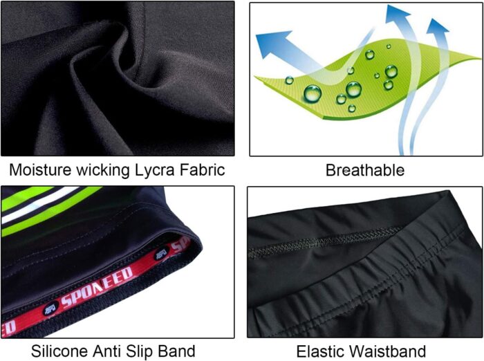 sponeed Men Bike Shorts Cushioned Biking Wear Gear Road Cycling Bottoms - Image 4