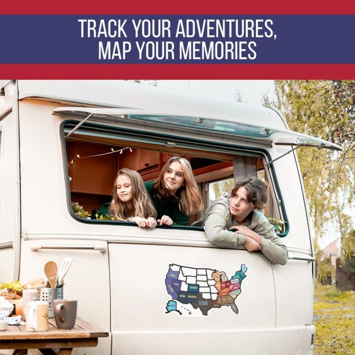 RV State Map Sticker - 11" x 17", Explore & Mark States Visited - UV-Protected Fade Resistant USA Map Decal - Essential Motorhome, Camper & Van Life Accessory - Image 5