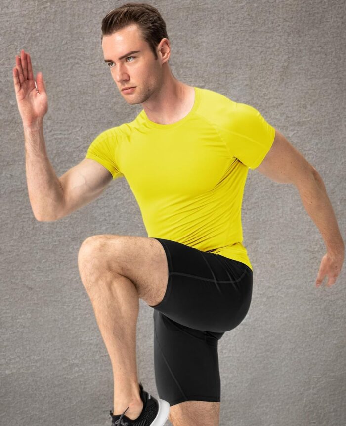SPVISE Men's Compression Shirts Short Sleeve Workout Gym T-Shirt Running Tops Cool Dry Sports Base Layer Athletic Undershirts - Image 9