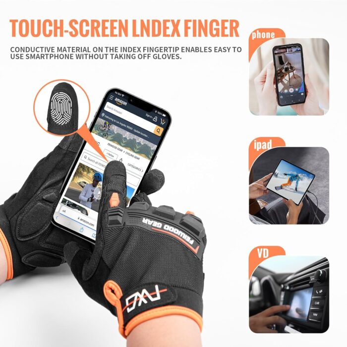 Cycling Gloves for Men/Women-Full Finger Bicycle Gloves Anti-Slip Shock Absorbing Padded MTB/Road Biking Gloves - Image 3