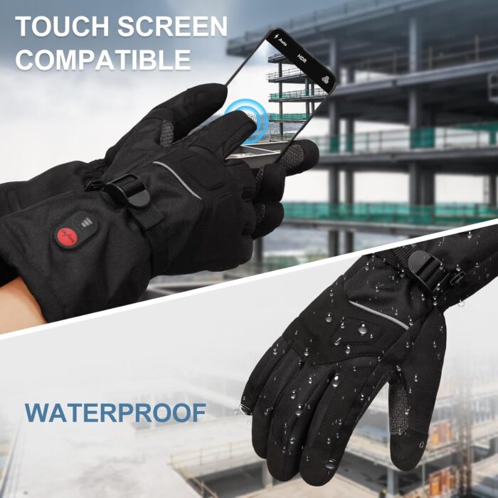 day wolf Winter Work Gloves, Rechargeable Waterproof Cut-resistant Gloves Touch Screen Electric Motorcycle Snow Ski Gloves - Image 5
