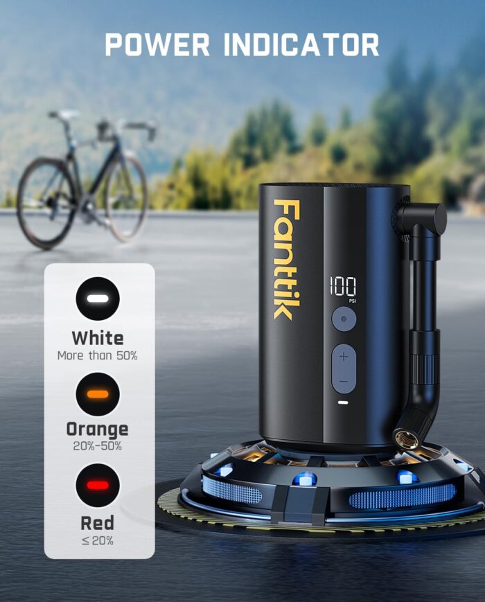 Fanttik X9 Ace Mini Bike Tire Pump, 32s Fast Inflate Bike Pump with Gauge, 150PSI Electric Air Pump with Presta and Schrader Valve, Suitable for Road Bike, Mountain Bike, E-Bike - Image 8