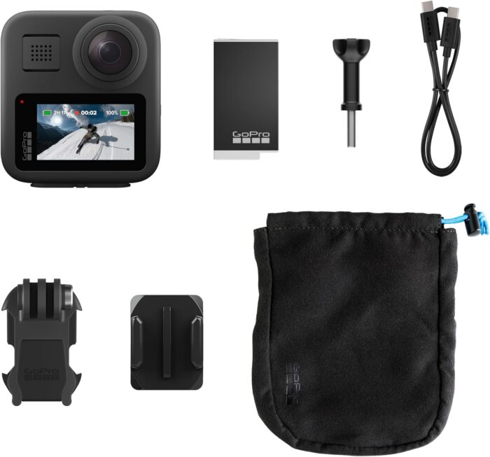 GoPro MAX — Waterproof 360 + Traditional Action Camera with Touch Screen Spherical 5.6K30 HD Video 16.6MP 360 Photos 1080p Live Streaming Stabilization - Image 2