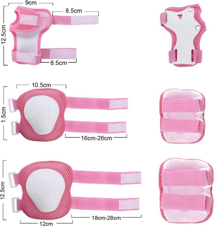 WayEee Kids Bike Helmet Set Skateboard Knee Pads, Helmet Pad Set Protective Gear Set Adjustable for Girls Kids 3-10 Helmet Elbow Pads Wrist Guards for Sport Cycling Bike Roller Skating Scooter - Image 7