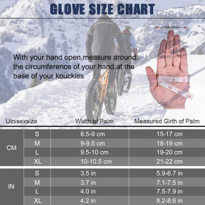 CYG&CL Outdoor Winter Touchscreen Warm Gloves, Water Resistant Windproof Anti-Slip Sports Gloves for Cycling Driving Running Hiking Climbing Skiing Sports, Adjustable Size for Men＆Women - Image 7