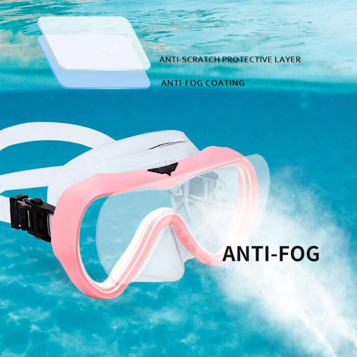 OMGear Diving Mask Snorkeling Gear Kids Adult Snorkel Mask Dive Goggles Silicone Swim Glasses with Nose Cover for Scuba Free Diving Spearfishing Neoprene Strap Cover Impact Resistance - Image 3