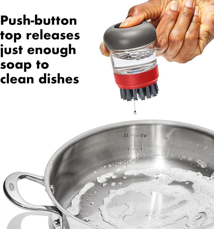 OXO Outdoor Kitchen Soap Dispensing Dish Brush with Storage Case - Image 2