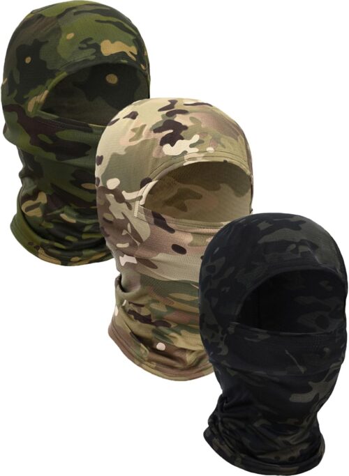 Blulu 3 Pieces Camo Balaclava Ski Mask Camo Face Mask Sun Dust Protection Full Face Cover Hunting Balaclava for Outdoor