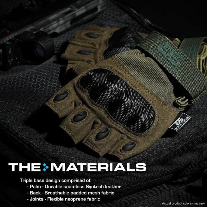 Glove Station- Fingerless Knuckle Tactical Gloves for Men - Motorcycle Gloves for Tactical Shooting, Airsoft, Hunting, Police Work and Hiking - Image 4