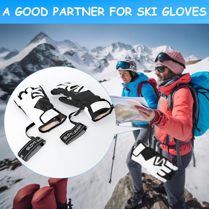 Aolamegs Ski Glove Leash, Comfy Elastic Glove Straps for Skiing, Perfect Mountaineering & Ski Accessories for Hanging Gloves - Image 8