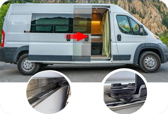 Van Mods Sliding Door Stopper Compatible with Sprinter, Promaster, Transit & Campervans - Aluminum Van Door Stop Kit ﻿ - Image 2