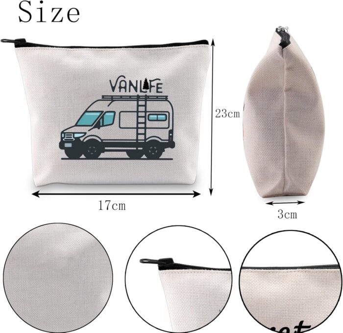 POFULL Camper life Cosmetic Bag Traveller Gift Nature Lover Camper Lovers Gift Van Enthusiast Gift (Van life bag) - Image 2
