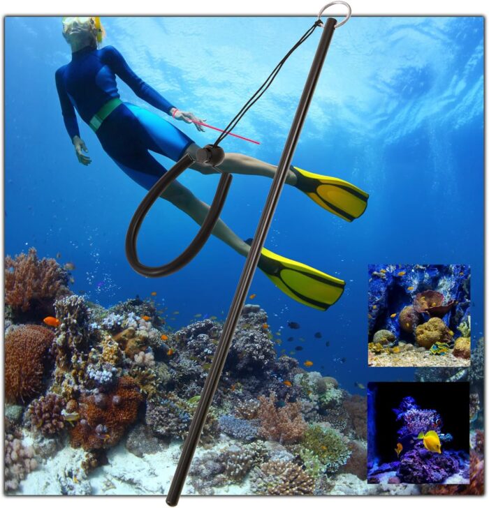 2 Pcs Scuba Diving Stick 13.8" Aluminum Alloy Lobster Stick with Measurement Adjustable Lanyard Dive Noise Maker Scuba Dive Accessories Diving Safety Gear Pointer Rod (Black) - Image 4