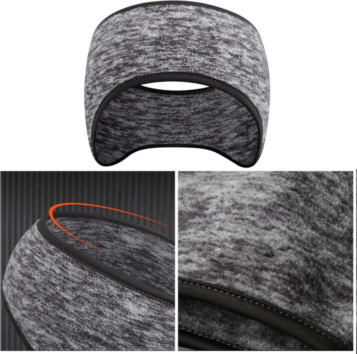 SAVITA 2 Pack Ear Warmers Headband Stretchy Ear Covers Sweatband Ski Winter Headband Earmuff Workout Headbands Moisture Wicking Thermal Sport Headbands for Women Man Girls - Image 3