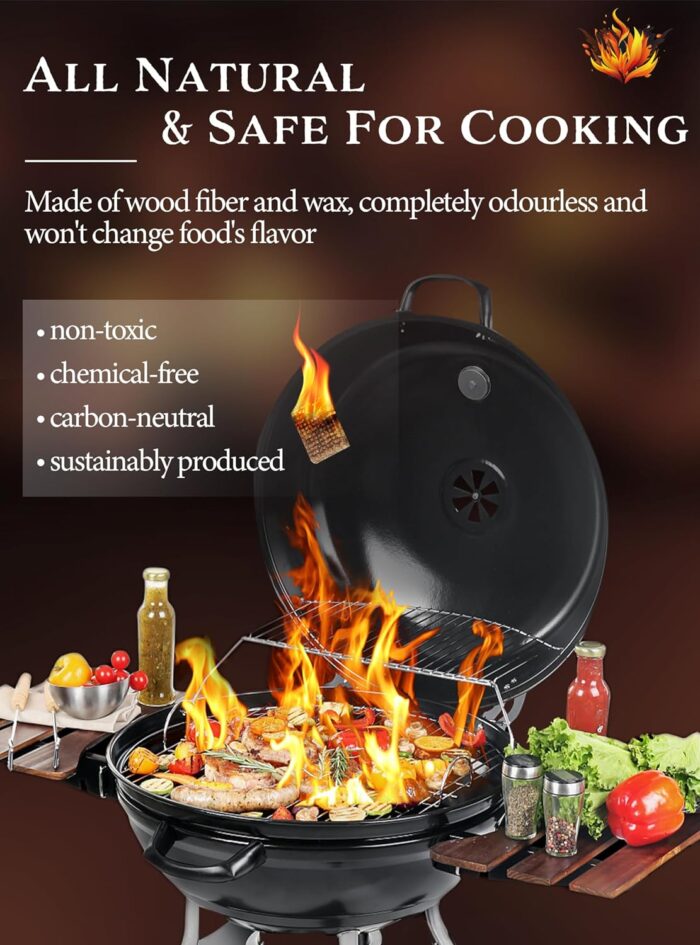 Fire Starter, Easy-Burning Fire Starter Squares for Wood Stoves, Campfires, Grill Pit and Fireplace, Natural & Waterproof BBQ Fire Starters, 64 Mini Square - Image 8