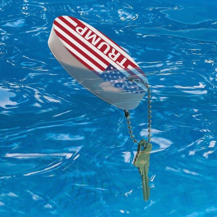 GRAPHICS & MORE President Trump American Flag Floating Keychain Oval Foam Fishing Boat Buoy Key Float - Image 3