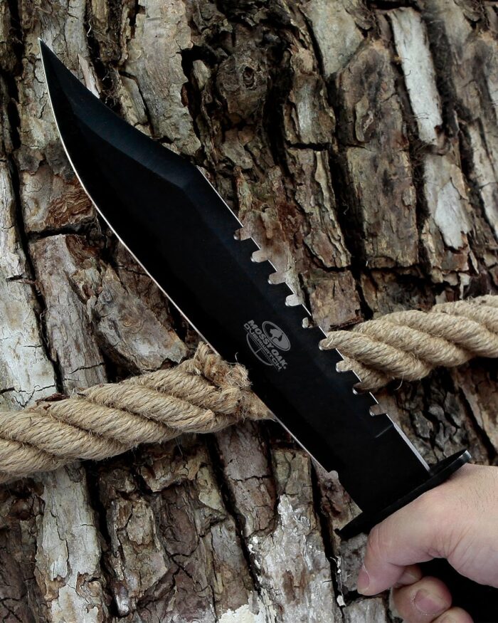 Mossy Oak Survival Hunting Knife with Sheath, 15-inch Fixed Blade Tactical Bowie Knife with Sharpener & Fire Starter for Camping, Outdoor, Bushcraft - Image 6