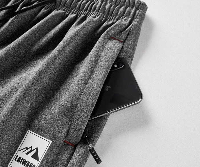 Men's Warm Lined Athletic Sweatpants Jogger Fleece Pants Winter Warm Track Pants - Image 6