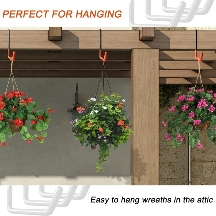 Rafter Hanger Hook Garage Bike Hooks Ladder Hanger Large S Hooks for Hanging,with Non Slip Coating,for Organizing Bulk Items,Ladders,Bikes,Ropes and More Equipment (6, Black) - Image 5