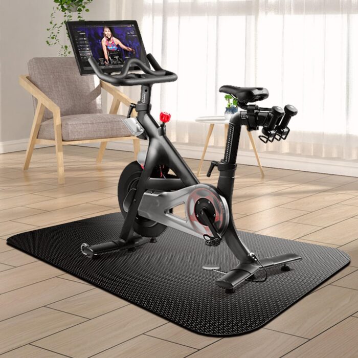 Bike Mat Exercise Bike Mat,Treadmill Mat for Carpet & Hardwood Floors,Mats for Gym Equipment,Indoor Exercise Equipment Mat,Exercise Mat,Fitness Mat,Stationary Bike Mat - Image 4