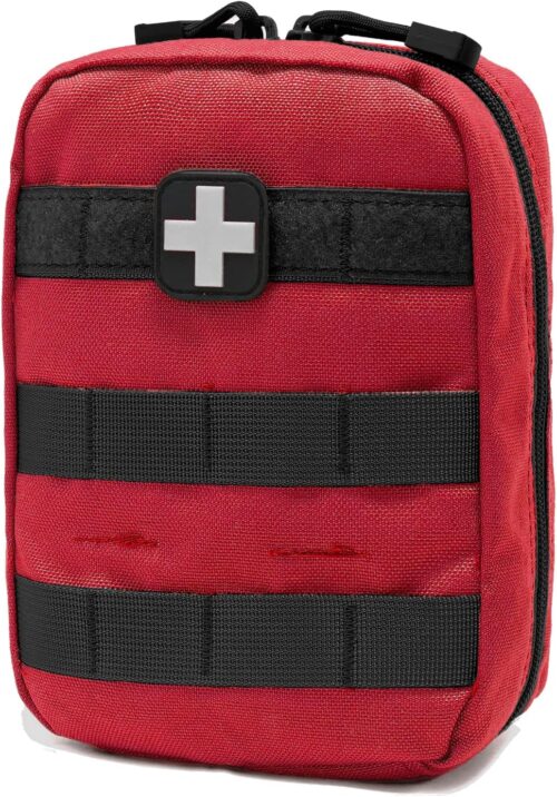 EMT Pouch MOLLE Ifak Pouch Tactical MOLLE Medical First Aid Kit Utility Pouch Carlebben (with Medical Supplies Red)
