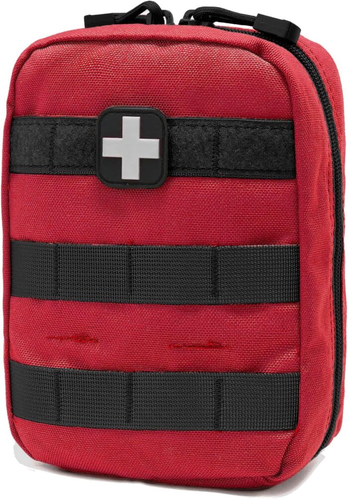 EMT Pouch MOLLE Ifak Pouch Tactical MOLLE Medical First Aid Kit Utility Pouch Carlebben (with Medical Supplies Red)