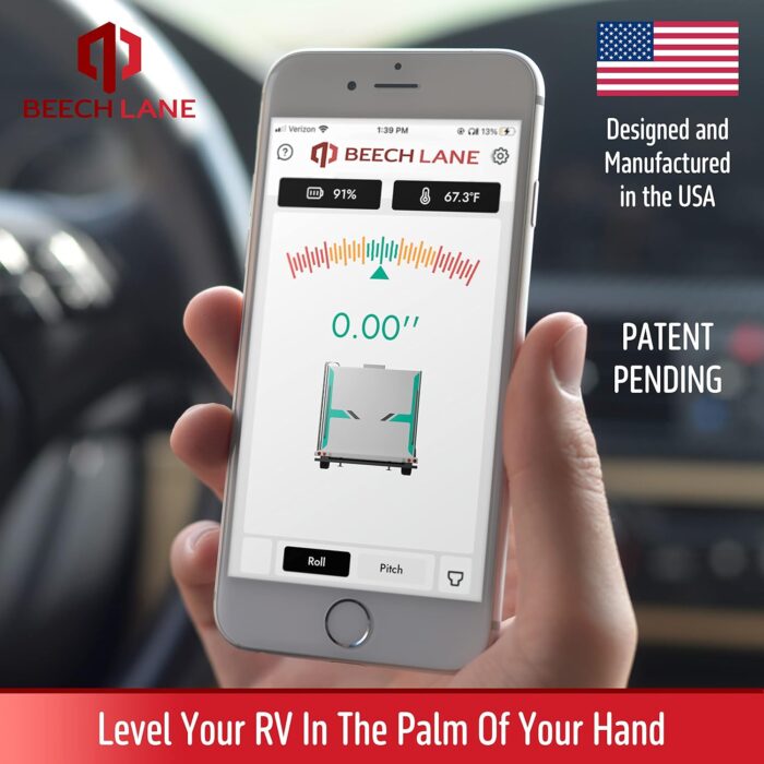 Beech Lane Wireless RV Leveling System, Made in the USA, User-Friendly Phone App With Real-Time Precise Leveling Measurements, Advanced Wireless Camper Leveler, Included AA Batteries, Patent Pending - Image 2