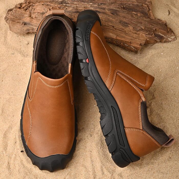 UPIShi Men's Waterproof Slip On Leather Hiking Outdoor Walking Casual Loafers Work Shoes - Image 6