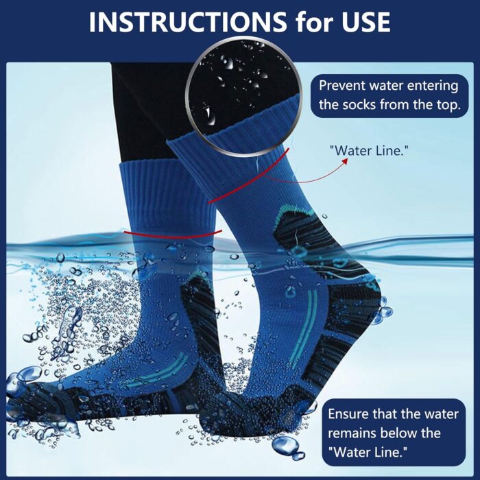 RANDY SUN Waterproof Breathable Socks, [SGS Certified] Unisex Novelty Skiing Trekking Hiking Wading Trail Socks - Image 2