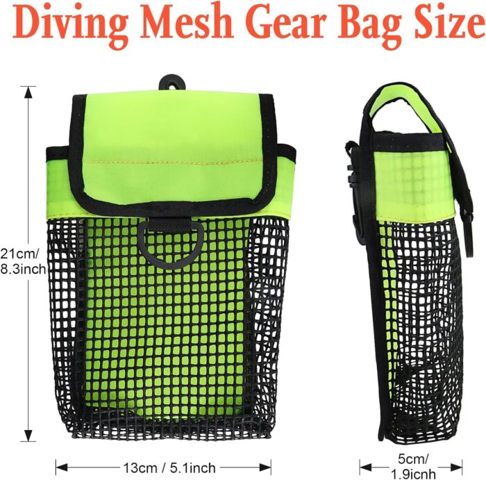 Scuba Diving Gear Bag, Finger Reel/SMB Safety Surface Marker Buoy Mesh Storage Pocket, Snorkeling Equipment Holder Carry Pouch - Image 7